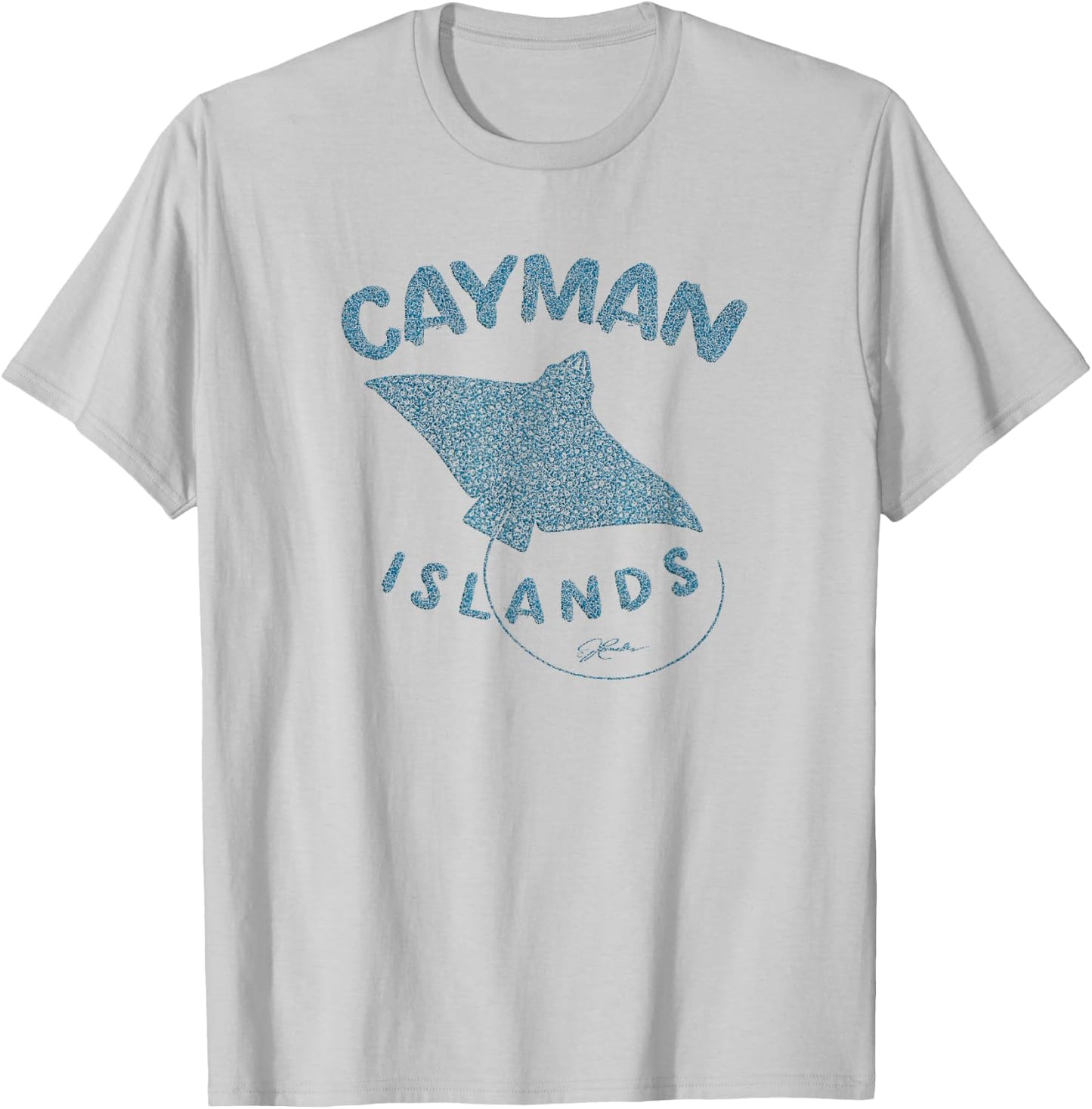 JCombs: Cayman Islands Spotted Eagle Ray (Distressed) T-Shirt - T-Shirt | Ash