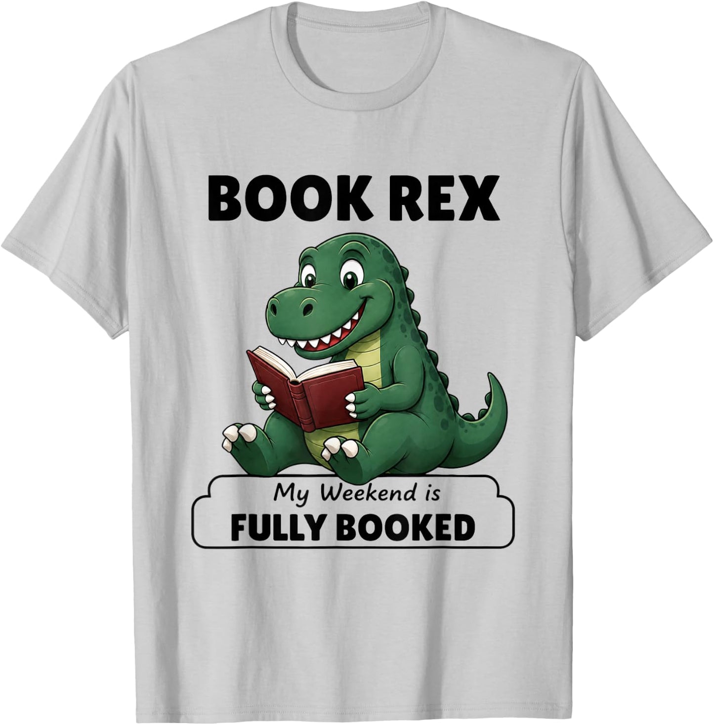 Funny Reading Dinosaur Gift Book Lovers T-Shirt - T-Shirt | Ash