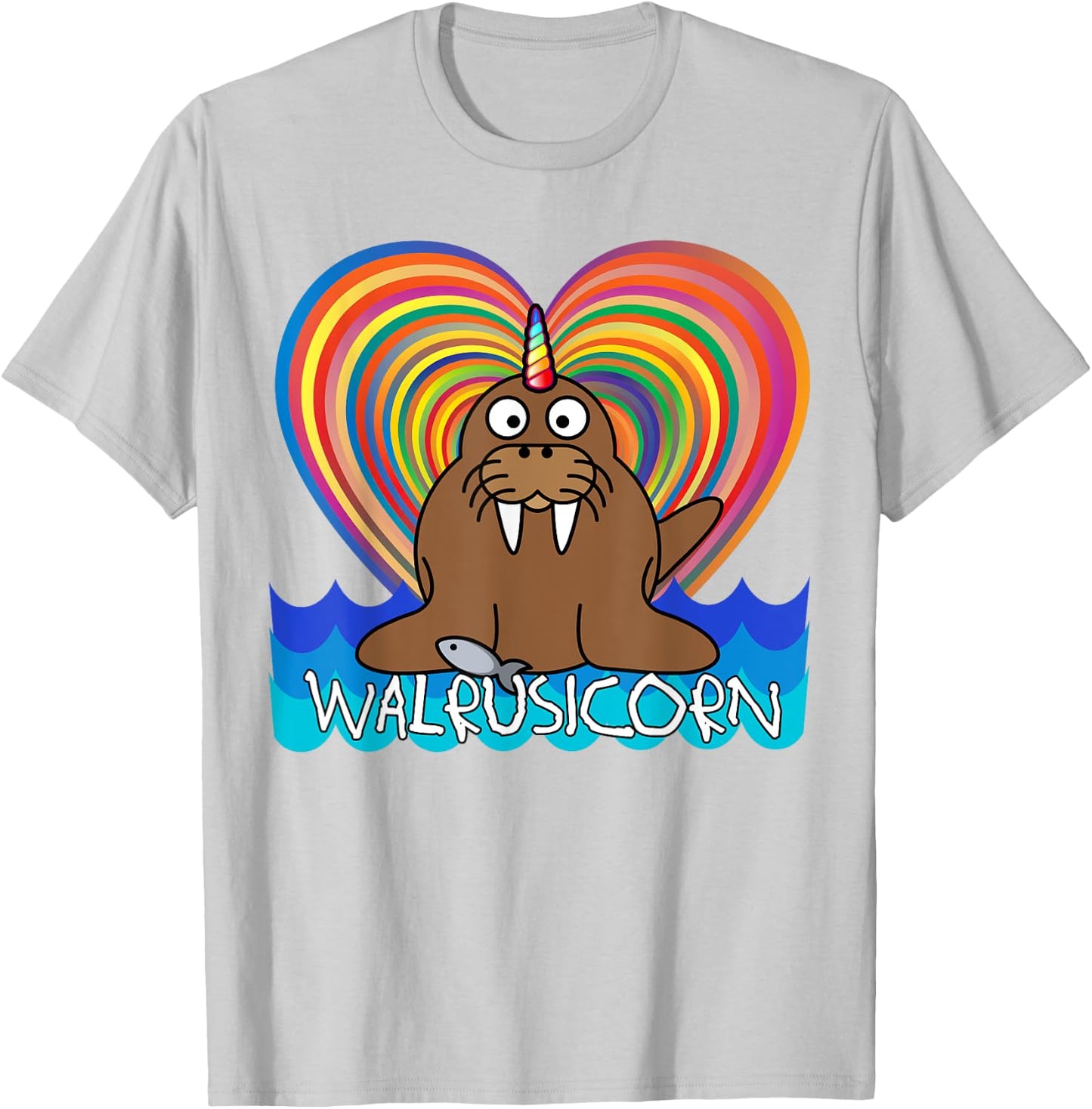 WALRUSICORN T Shirt Walrus Unicorn T-Shirt - T-Shirt | Ash