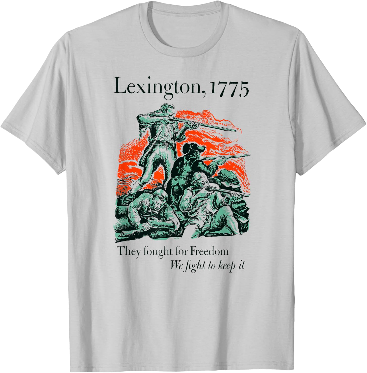 USA Patriotic Vintage Battle of Lexington Revolutionary War T-Shirt - T-Shirt | Ash