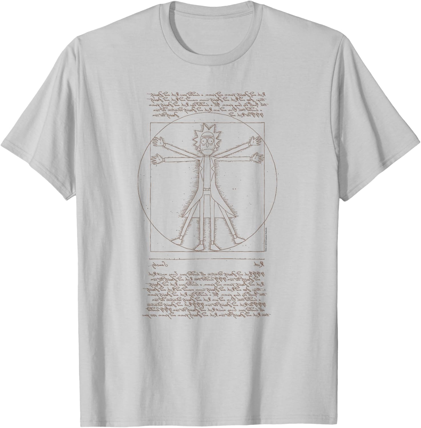 Rick and Morty Vitruvian Rick Cartoon T-Shirt - T-Shirt | Ash
