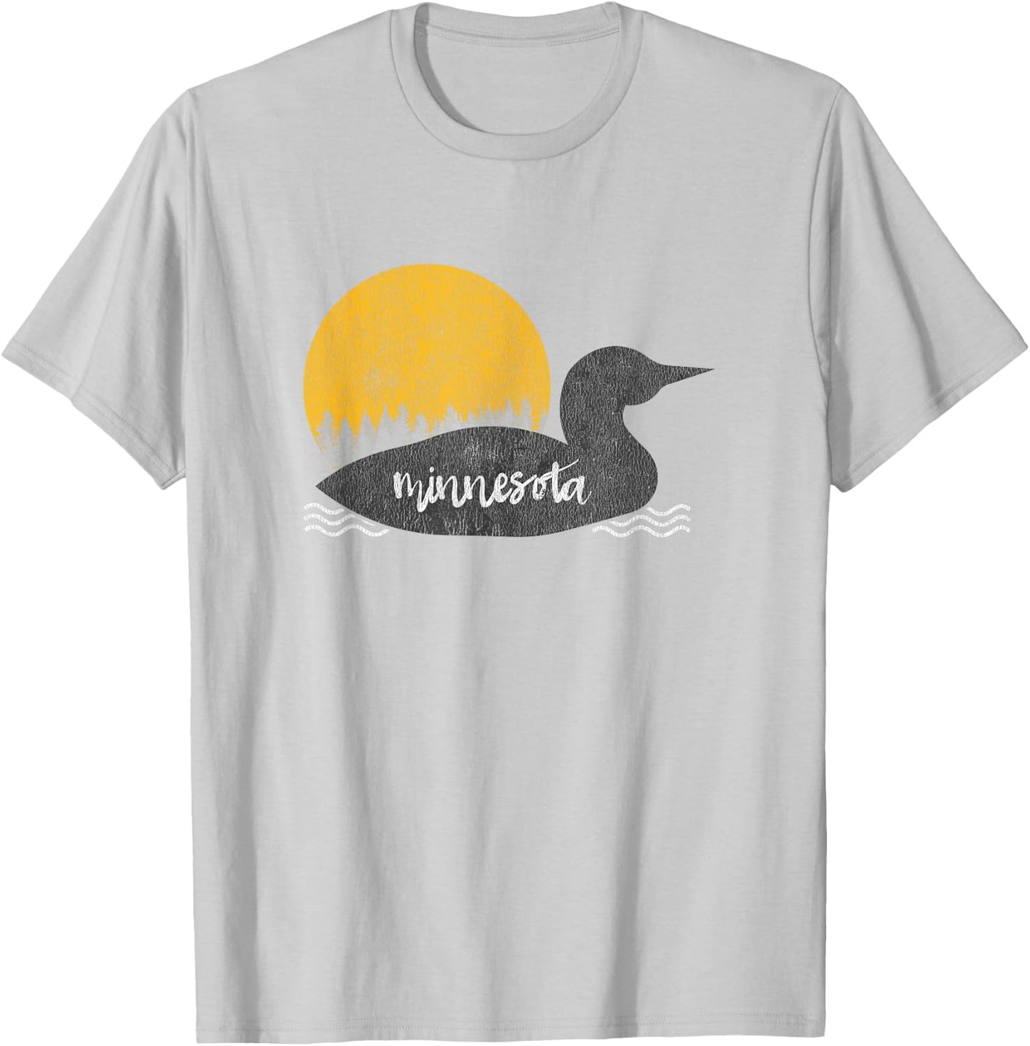 Vintage Minnesota Minnesota State Bird Loon Gift T-Shirt - T-Shirt | Ash