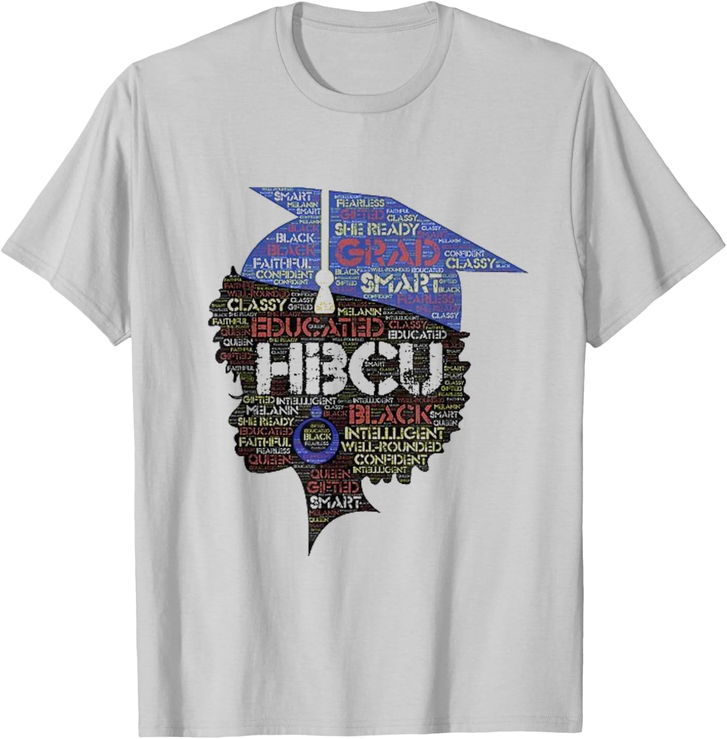 Black Girls Magic: HBCU College Graduate Cute Afro Words T-Shirt - T-Shirt | Ash