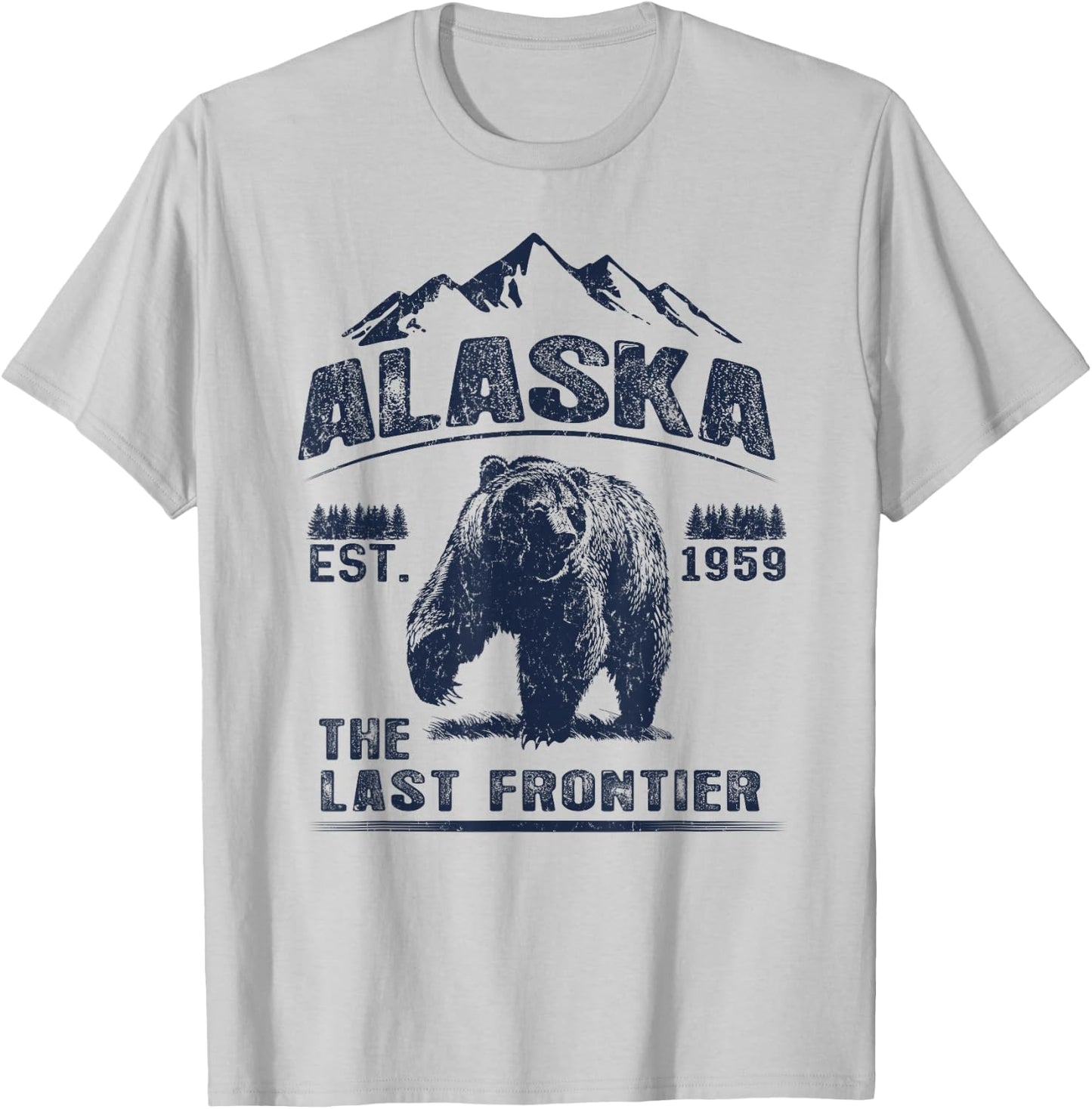 Bear Alaska The Last Frontier T-Shirt - T-Shirt | Ash