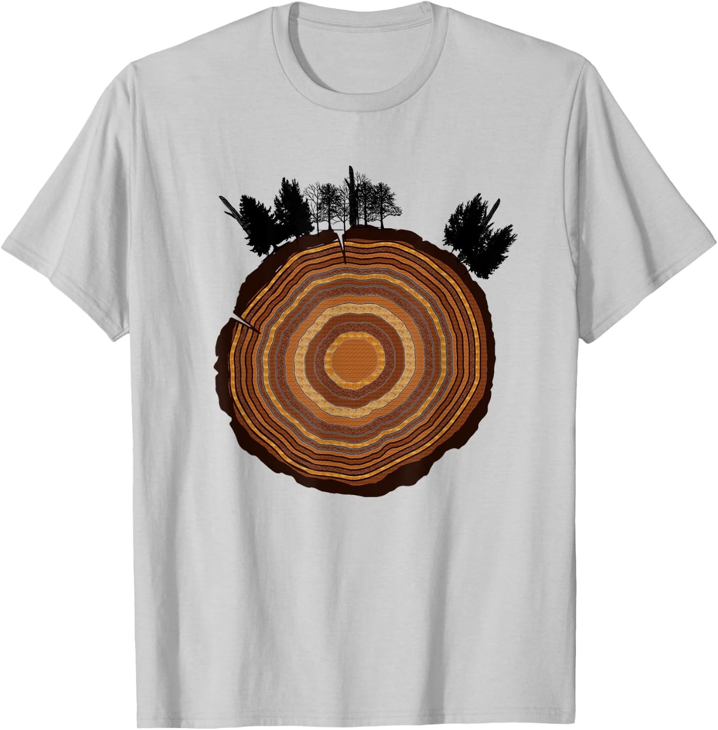 Tree Slice Woods Thicket Tree Rings T-Shirt - T-Shirt | Ash