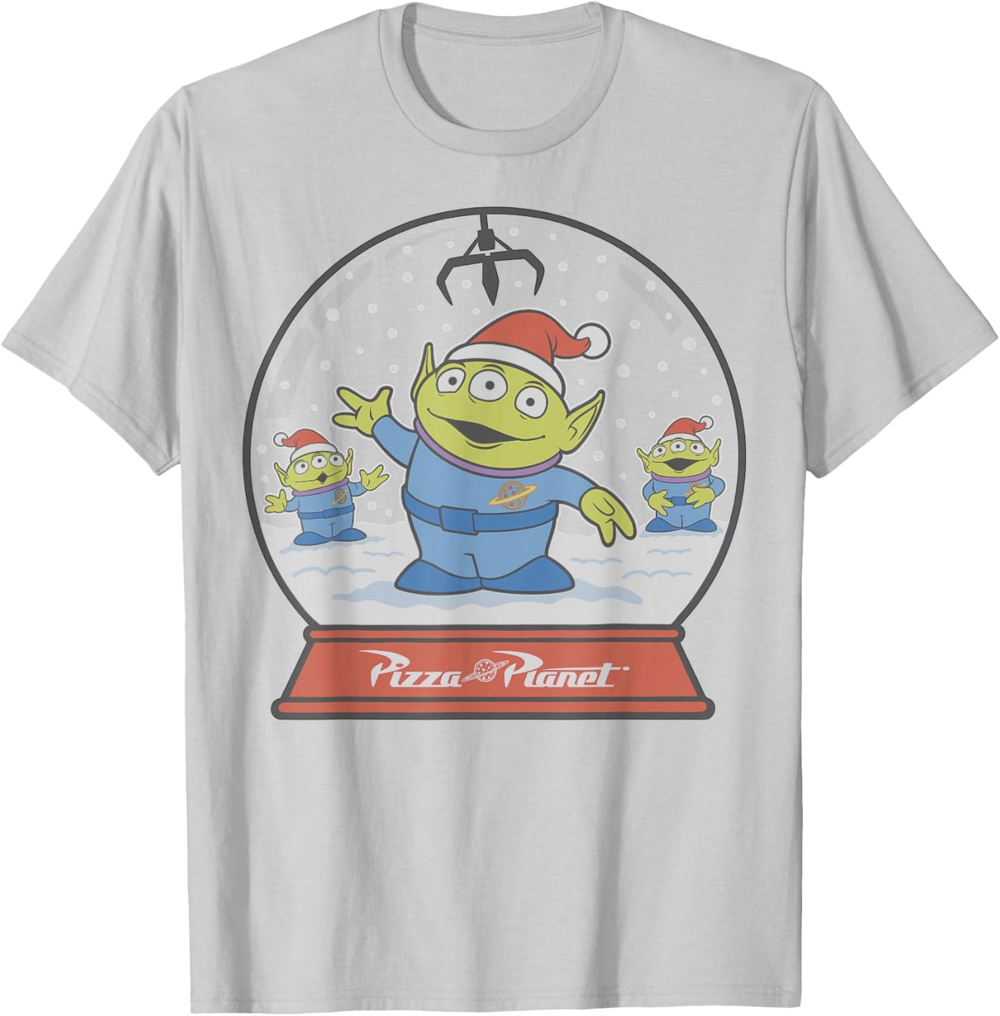Disney Pixar Toy Story Alien Claw Snowglobe Christmas T-Shirt - T-Shirt | Ash