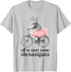 Off to Start Some Shenanigans Funny Cat Riding Bicycle Art T-Shirt - T-Shirt | Ash