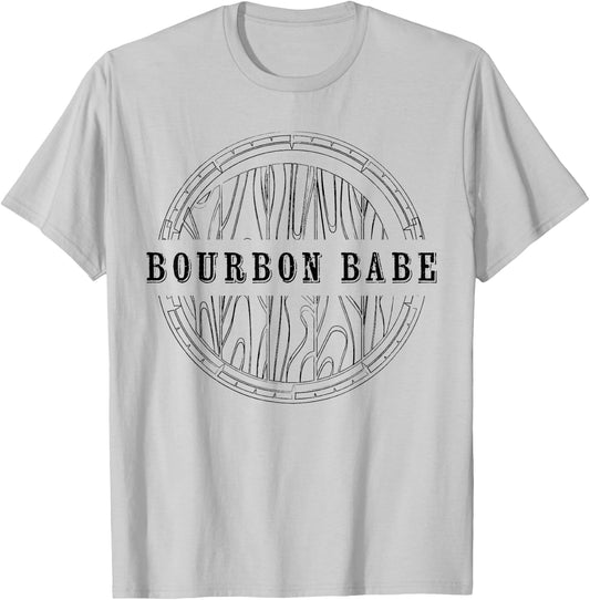 Kentucky Bourbon Babe Whiskey Barrel Country Fan T-Shirt - T-Shirt | Ash
