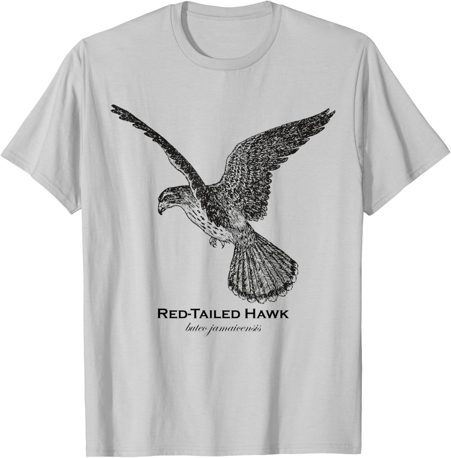 Vintage Animal Retro Wildlife Red-Tailed Hawk T-Shirt - T-Shirt | Ash