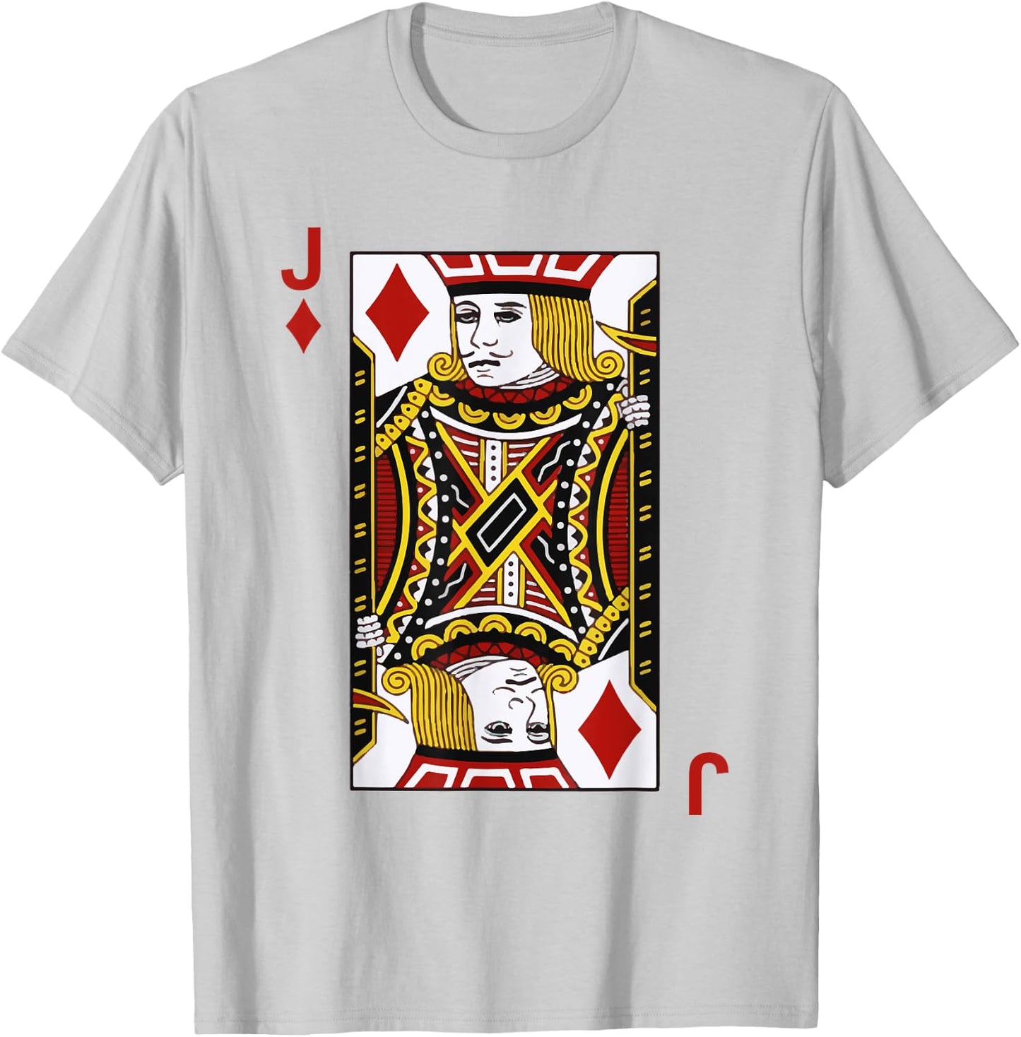 Jacks of Diamonds J Blackjack Playing Cards T-Shirt - T-Shirt | Ash