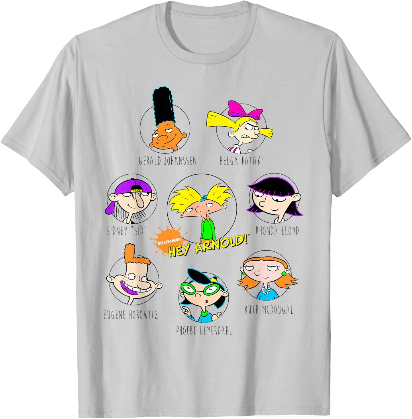 Nickelodeon Hey Arnold! Characters Graphic T-Shirt - T-Shirt | Ash
