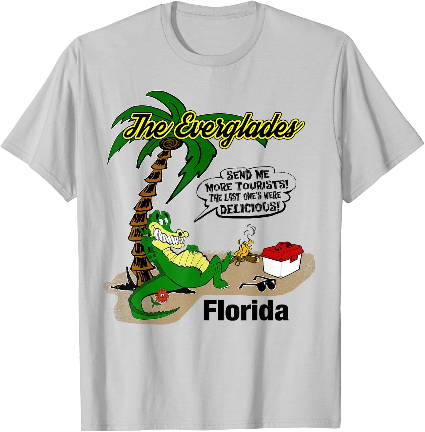 Florida Everglades Send More Tourists Alligator Souvenir T-Shirt - T-Shirt | Ash