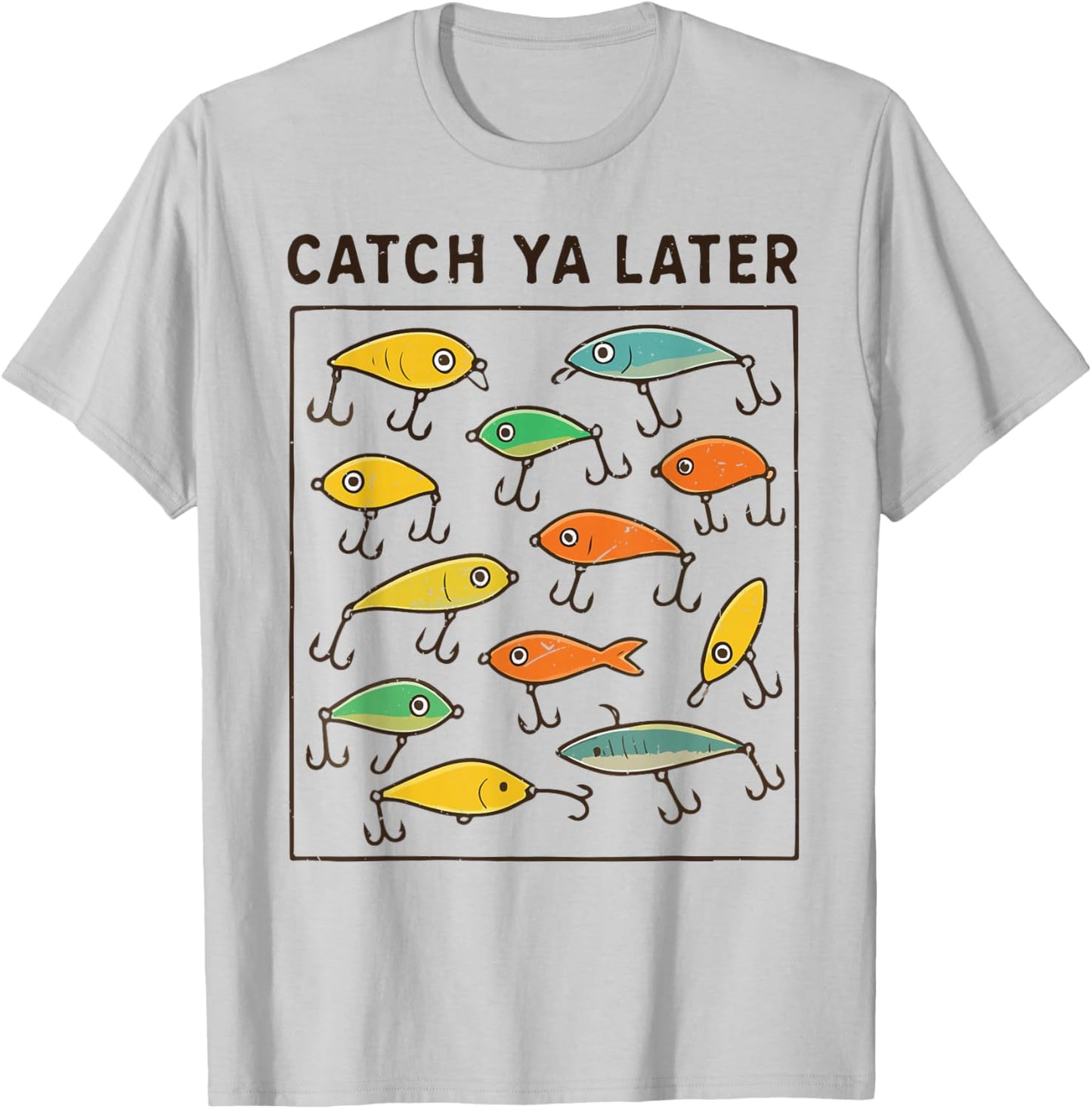 Boys Catch Ya Later Fishing Lure Funny Fisherman Youth Kids T-Shirt - T-Shirt | Ash