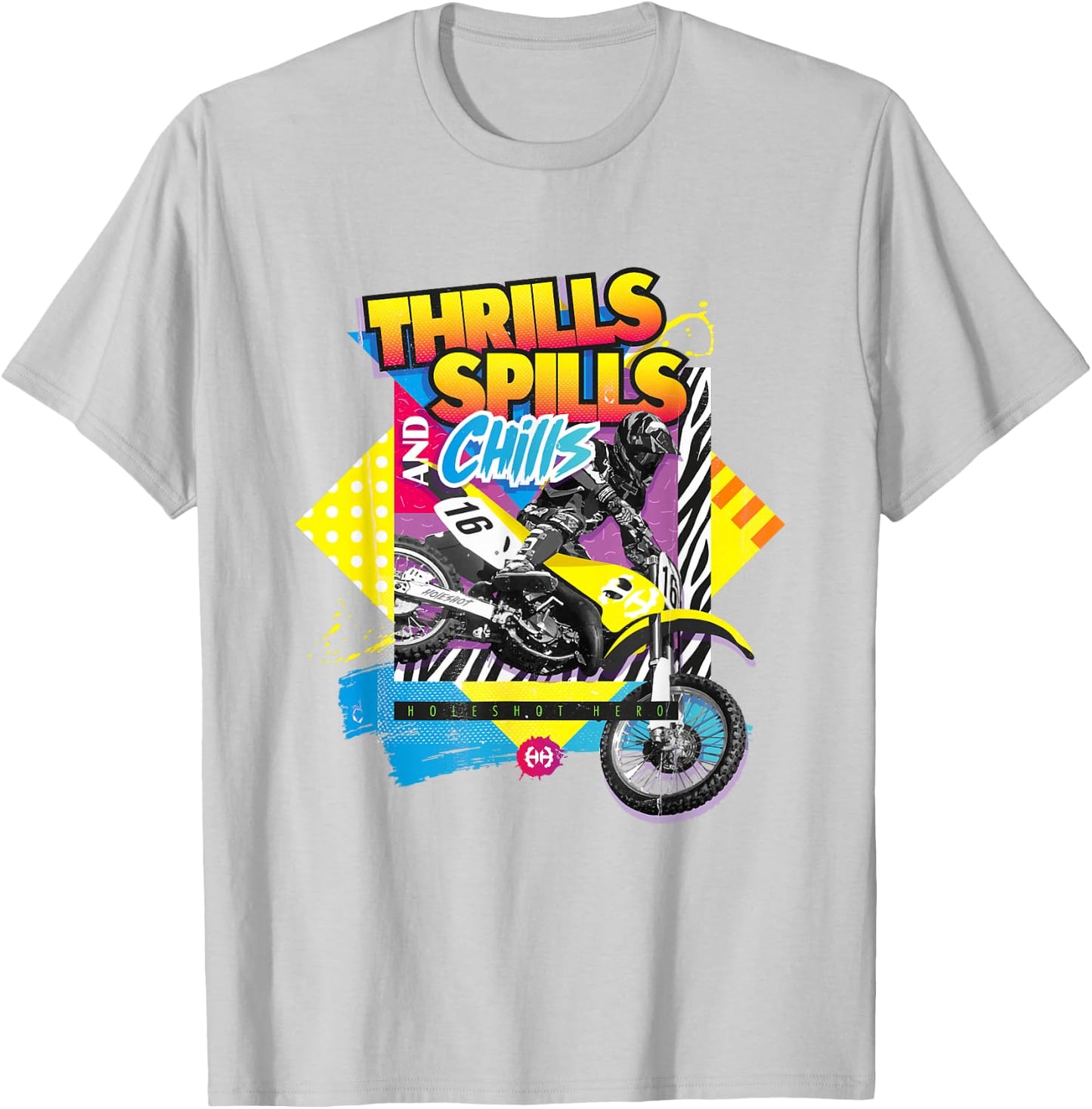 1990's Retro Motocross , Motorcycle Racing T-Shirt - T-Shirt | Ash