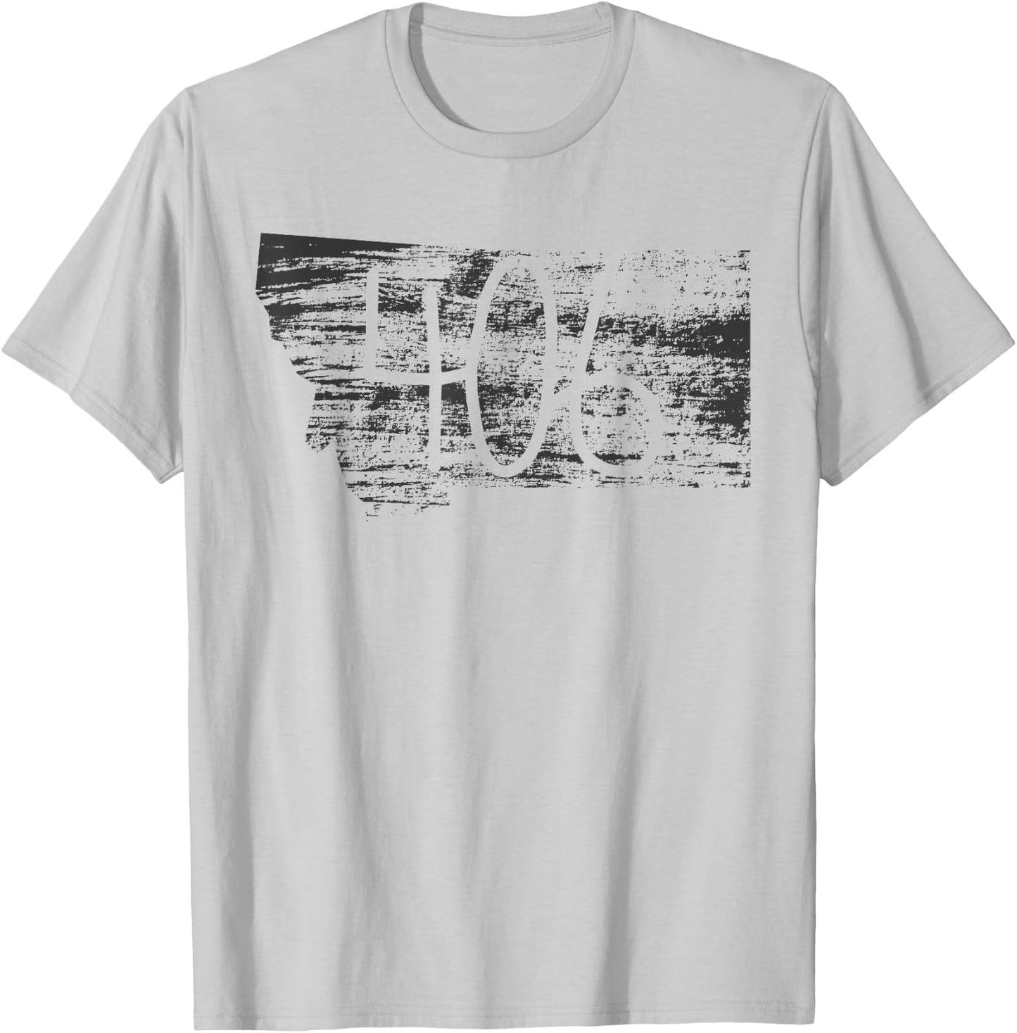 406 Montana Distressed State Local Pride Travel Home T-Shirt - T-Shirt | Ash