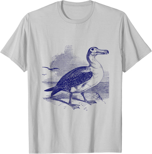 Albatross . Vintage Nature Sea Bird T-Shirt - T-Shirt | Ash