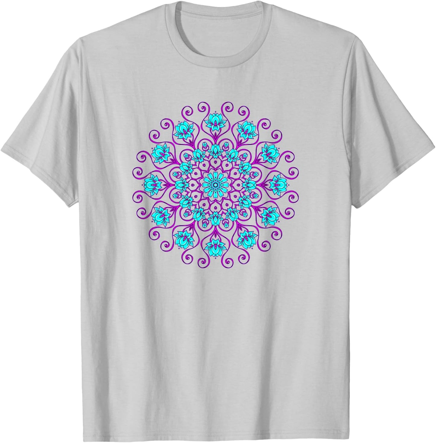Lotus Flower Mandala Yoga Meditation Awareness Zen T-Shirt - T-Shirt | Ash
