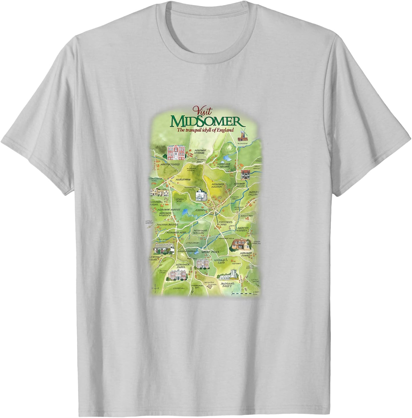 Visit Midsomer T-Shirt - T-Shirt | Ash