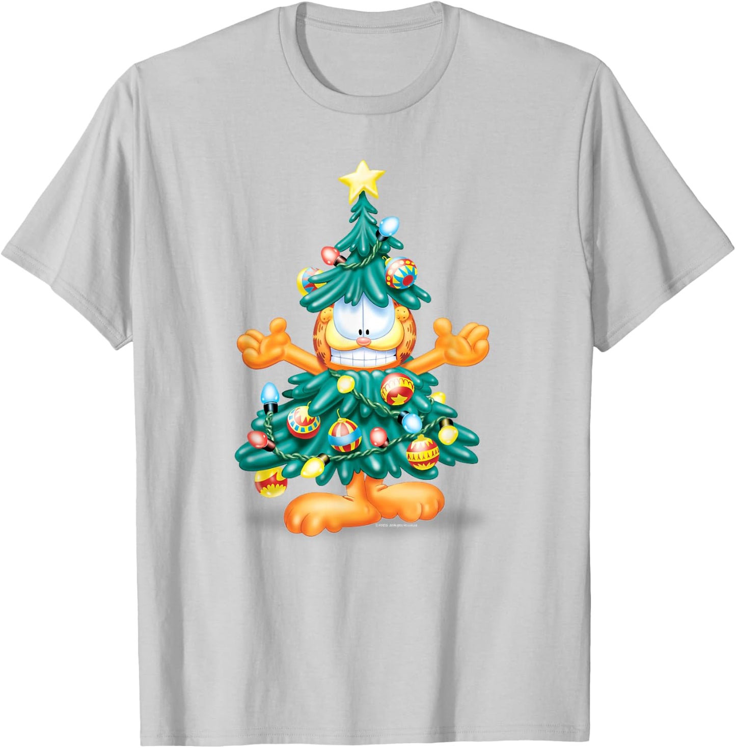 Garfield Christmas Tree T-Shirt - T-Shirt | Ash