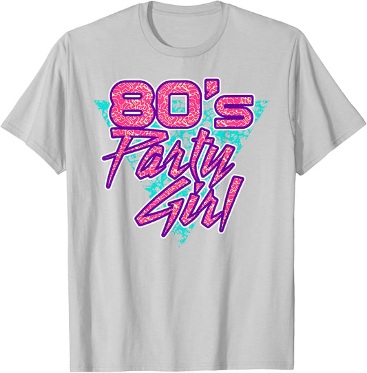 80s Party Girl Eighties Dance Party Costume T-Shirt - T-Shirt | Ash