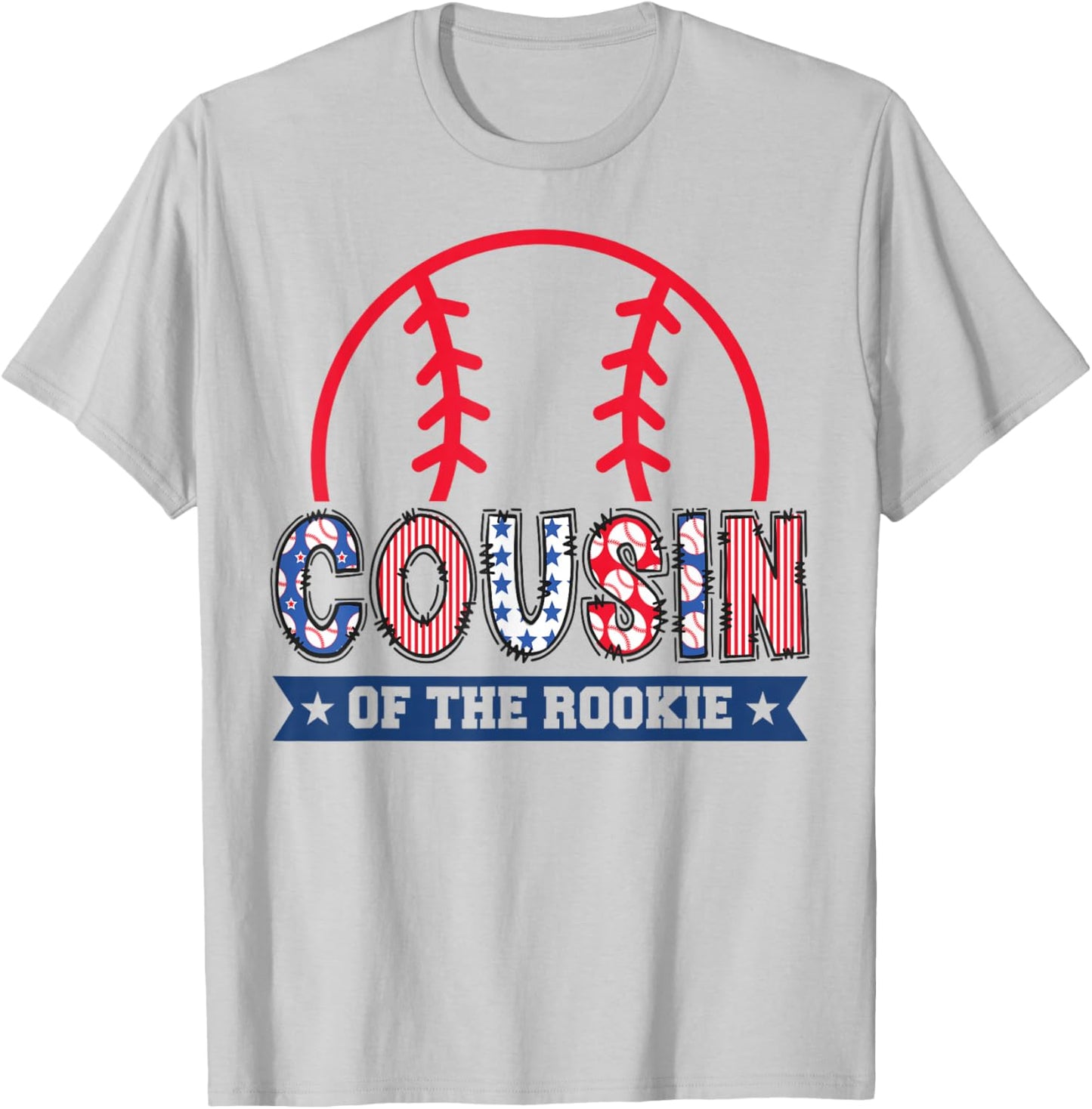 Cousin of The Rookie 1st Baseball Birthday Boy Matching T-Shirt - T-Shirt | Ash