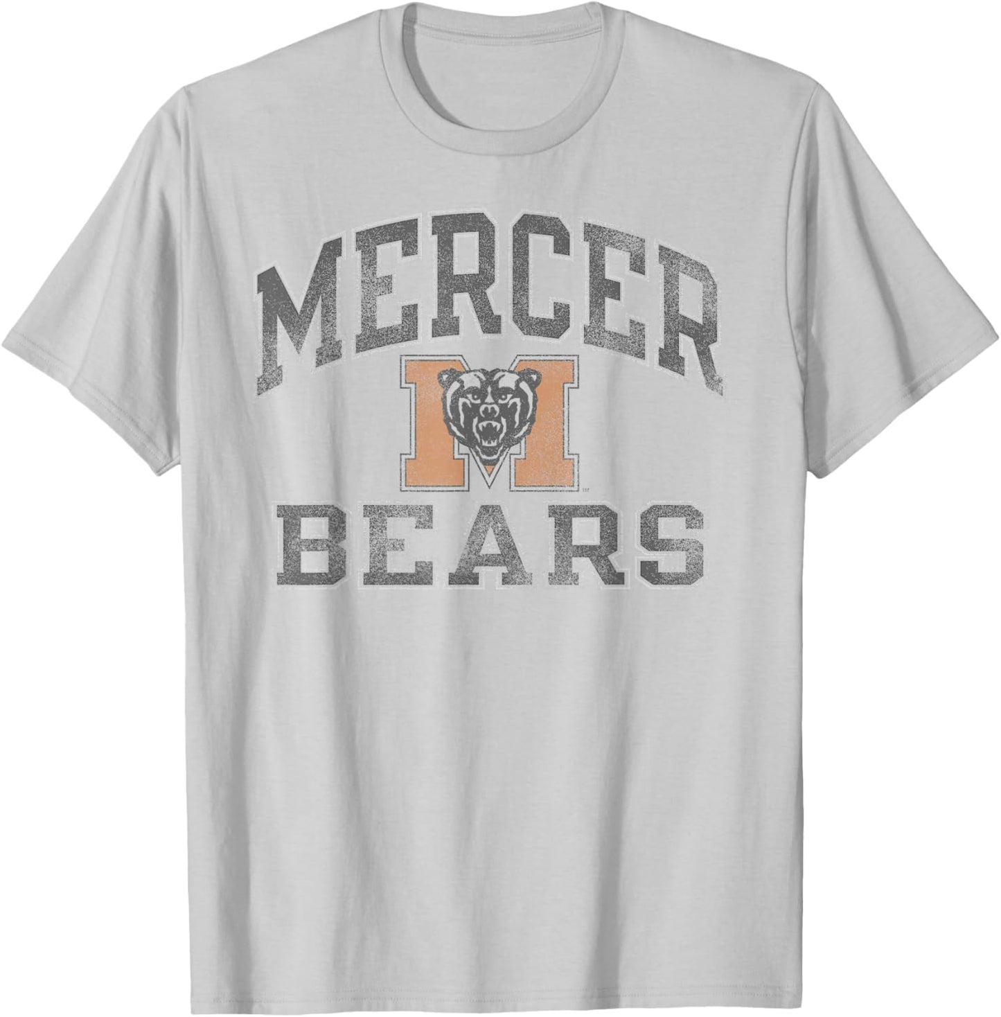 Mercer Bears Vintage Worn Gray Officially Licensed T-Shirt - T-Shirt | Ash