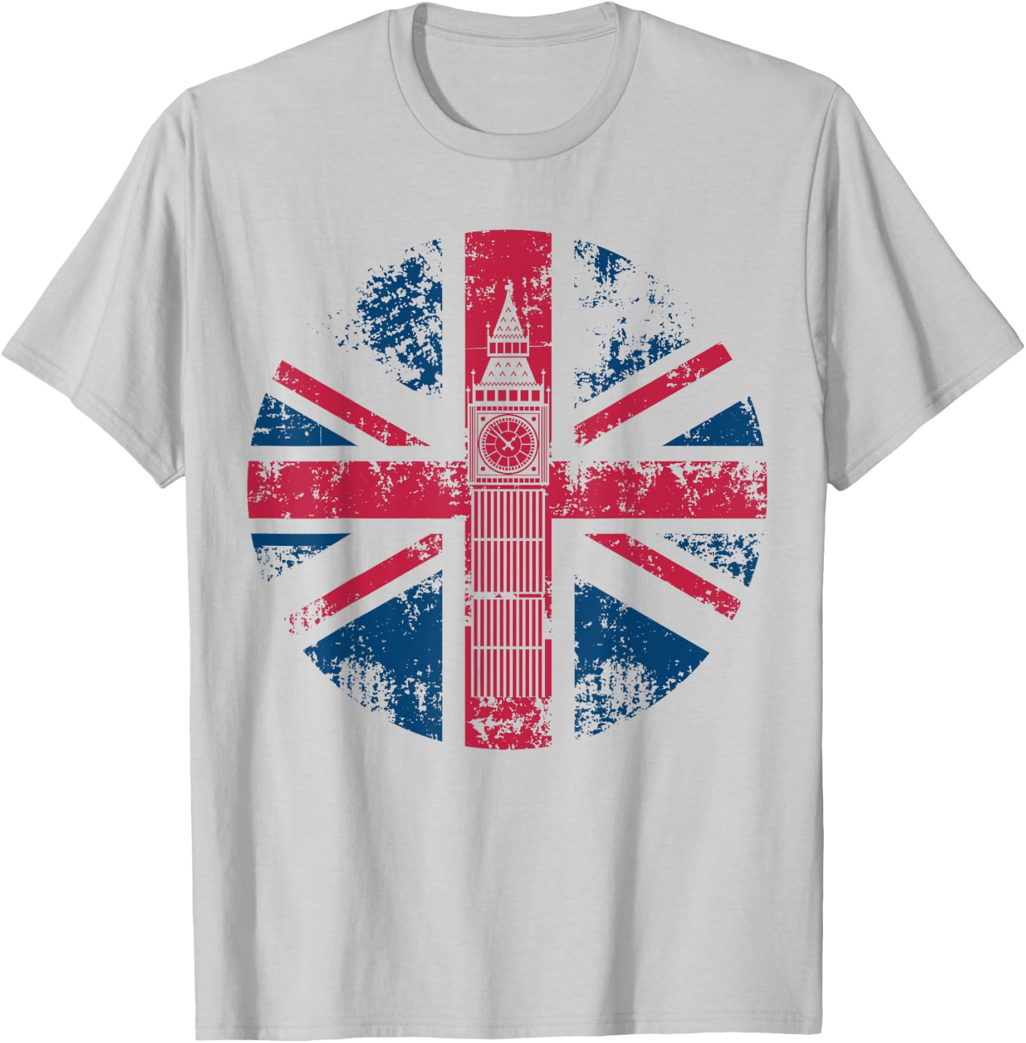 London Big Ben Union Jack Vintage UK Flag British Shirt Gift T-Shirt - T-Shirt | Ash