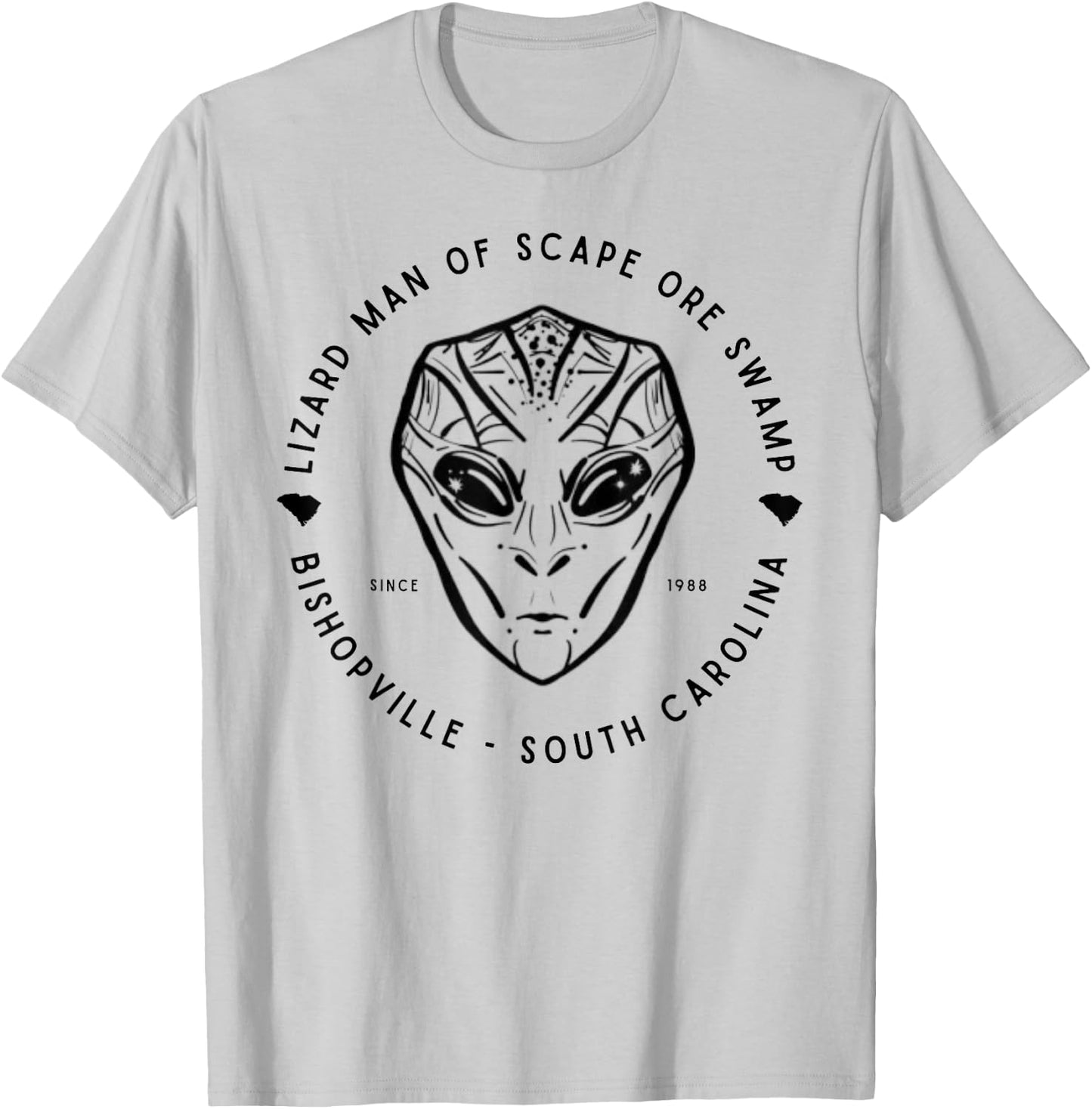 Lizard Man of Scape Ore Swamp Bishopville SC Famous Cryptid T-Shirt - T-Shirt | Ash