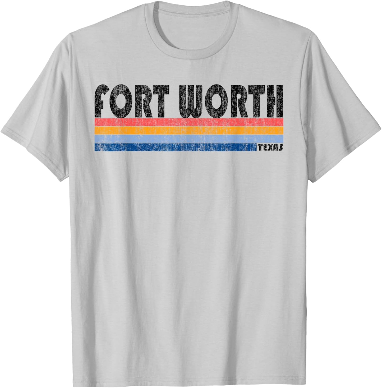 Vintage 1980s Style Fort Worth TX T-Shirt - T-Shirt | Ash