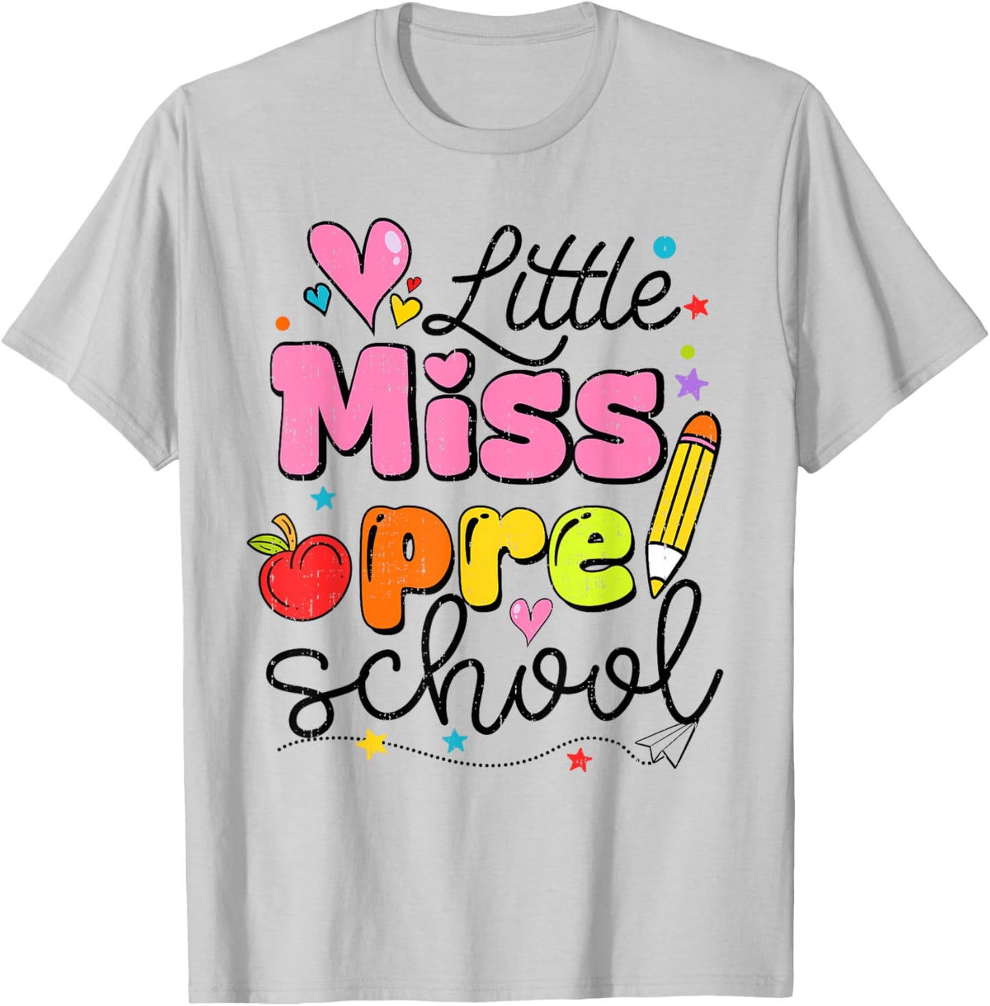 Little Miss Preschool Back to School Cute Preschool Girls T-Shirt - T-Shirt | Ash