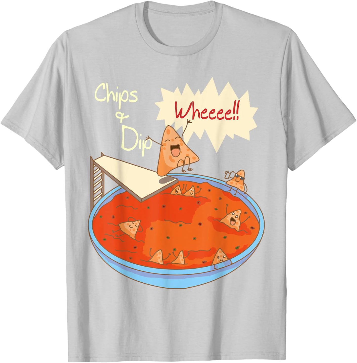 Chips And Dip - Funny Diving Nachos T-Shirt - T-Shirt | Ash