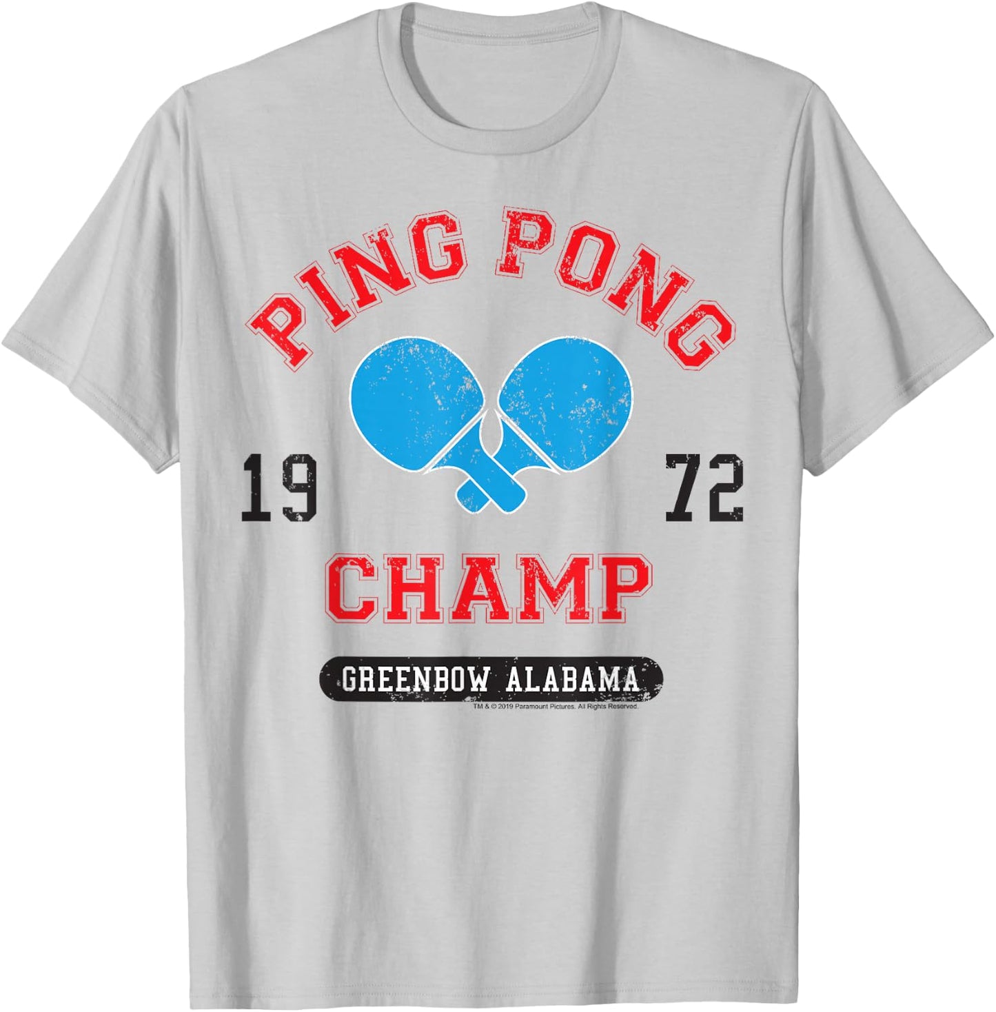 Forrest Gump Ping Pong Champ Greenbow Alabama 1972 Logo T-Shirt - T-Shirt | Ash
