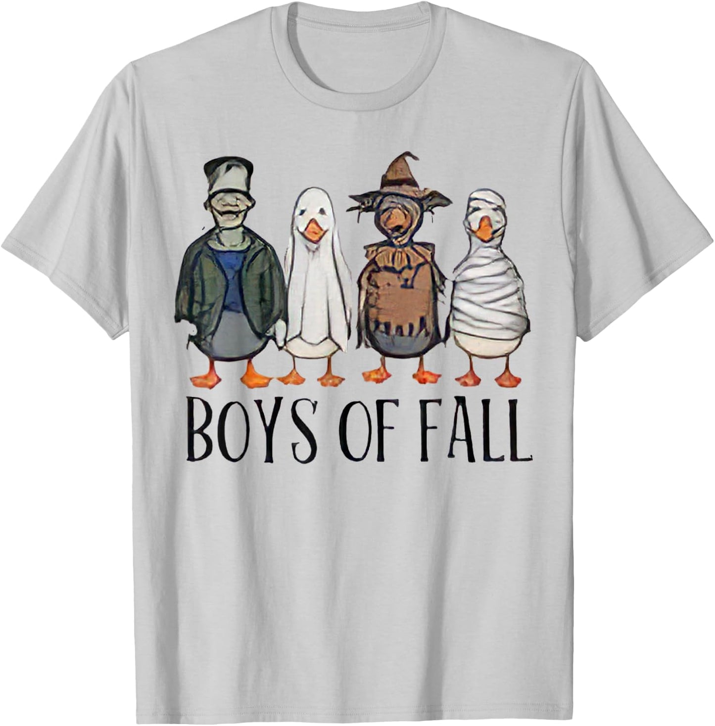 Funny Boys Of Fall Halloween Duck Cosplay Horror Character T-Shirt - T-Shirt | Ash