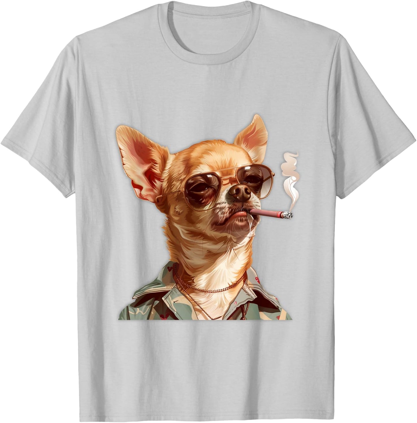 Chihuahua Smoking,Cute Chihuahua With An Adorable Expression T-Shirt - T-Shirt | Ash