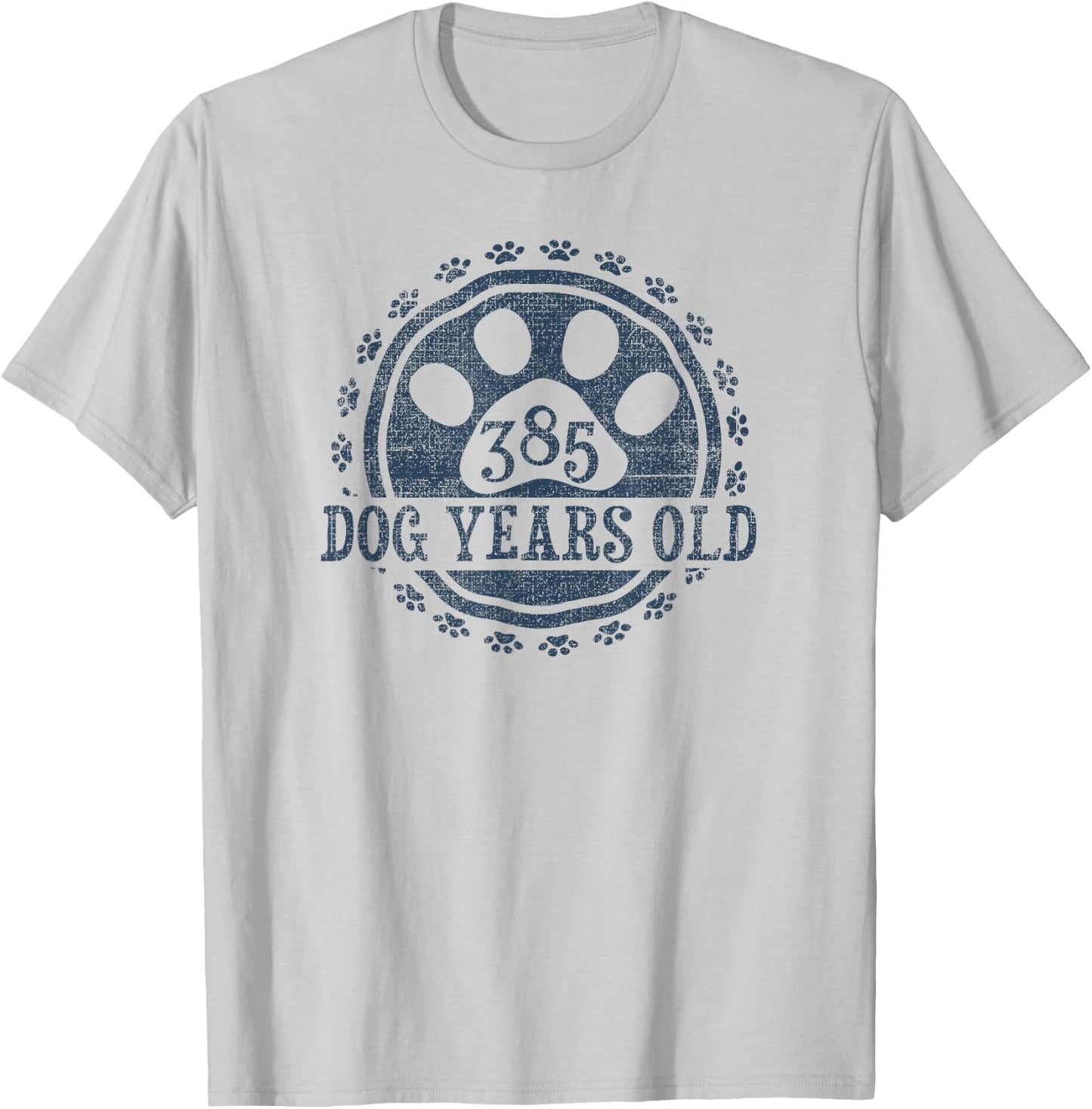 385 Dog Years Old, 55 in Human 55th Birthday Give Idea T-Shirt - T-Shirt | Ash