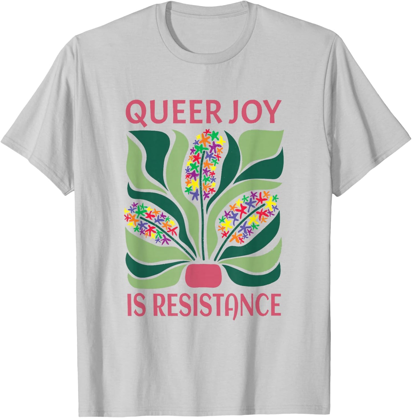 Retro Boho Floral Pride Floral Pride Month Queer Joy T-Shirt - T-Shirt | Ash