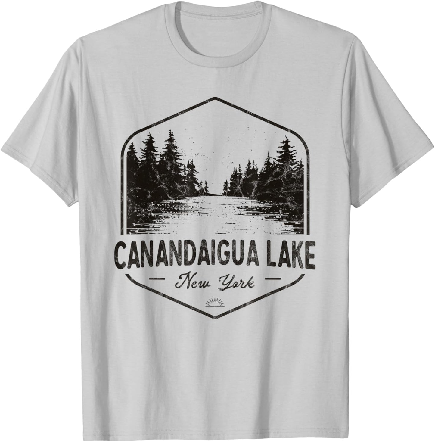 Canandaigua Lake New York Outdoors Vintage T-Shirt - T-Shirt | Ash