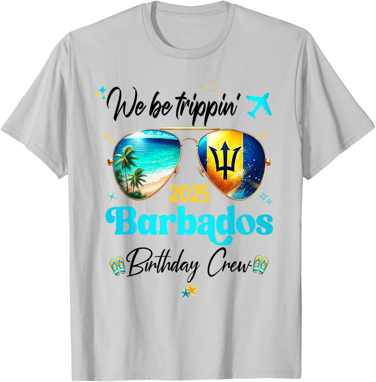 Barbados Vacation 2025 Straight Trippin' Birthday Cruise Gro T-Shirt - T-Shirt | Ash