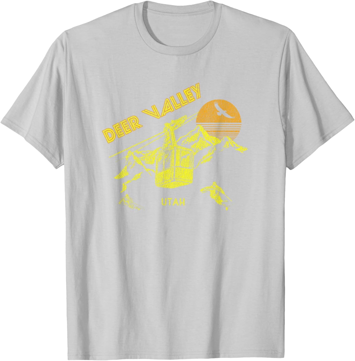 Deer Valley Utah Retro Skiing T-Shirt - T-Shirt | Ash