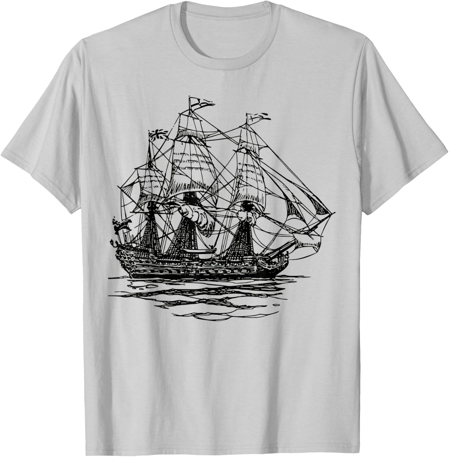 Sheldon Nerdy Vintage Retro Boat Pirate Ship Geek Gift T-Shirt - T-Shirt | Ash