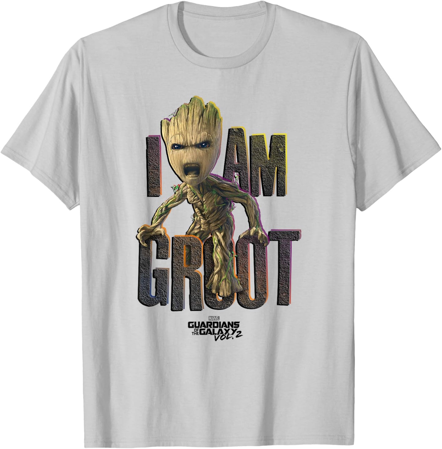 Marvel Guardians Vol.2 I AM Groot Cute Angry C1 Small T-Shirt - T-Shirt | Ash