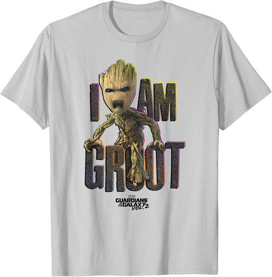 Marvel Guardians Vol.2 I AM Groot Cute Angry C1 Small T-Shirt - T-Shirt | Ash