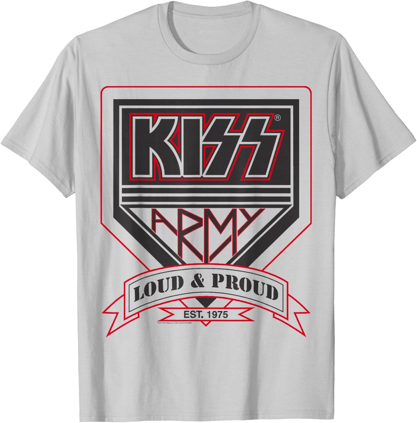 KISS - Official KISS Kollection , -Adults, Short Sleeve, , Military Green, Small T-Shirt - T-Shirt | Ash