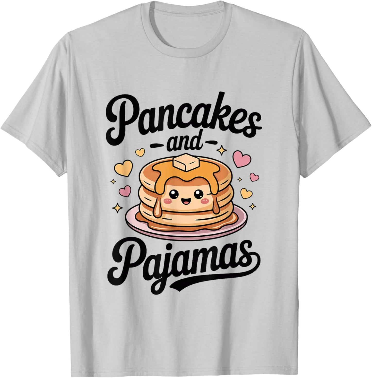 Cute Kawaii Pancakes and Pajamas Sleepover Breakfast Lover T-Shirt - T-Shirt | Ash