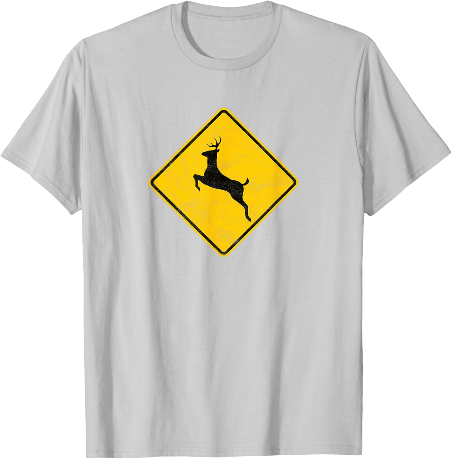 Retro Deer Crossing Vintage Hipster Sign T-Shirt - T-Shirt | Ash