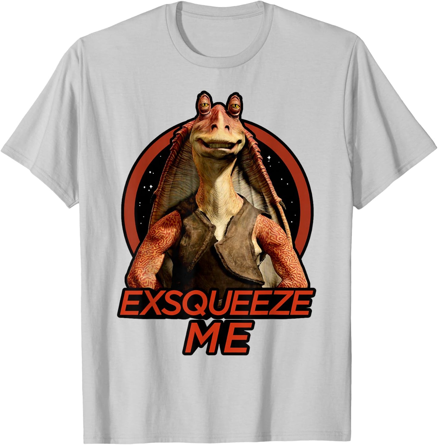 Star Wars Jar Jar Binks Exsqueeze Me Graphic Z1 T-Shirt - T-Shirt | Ash
