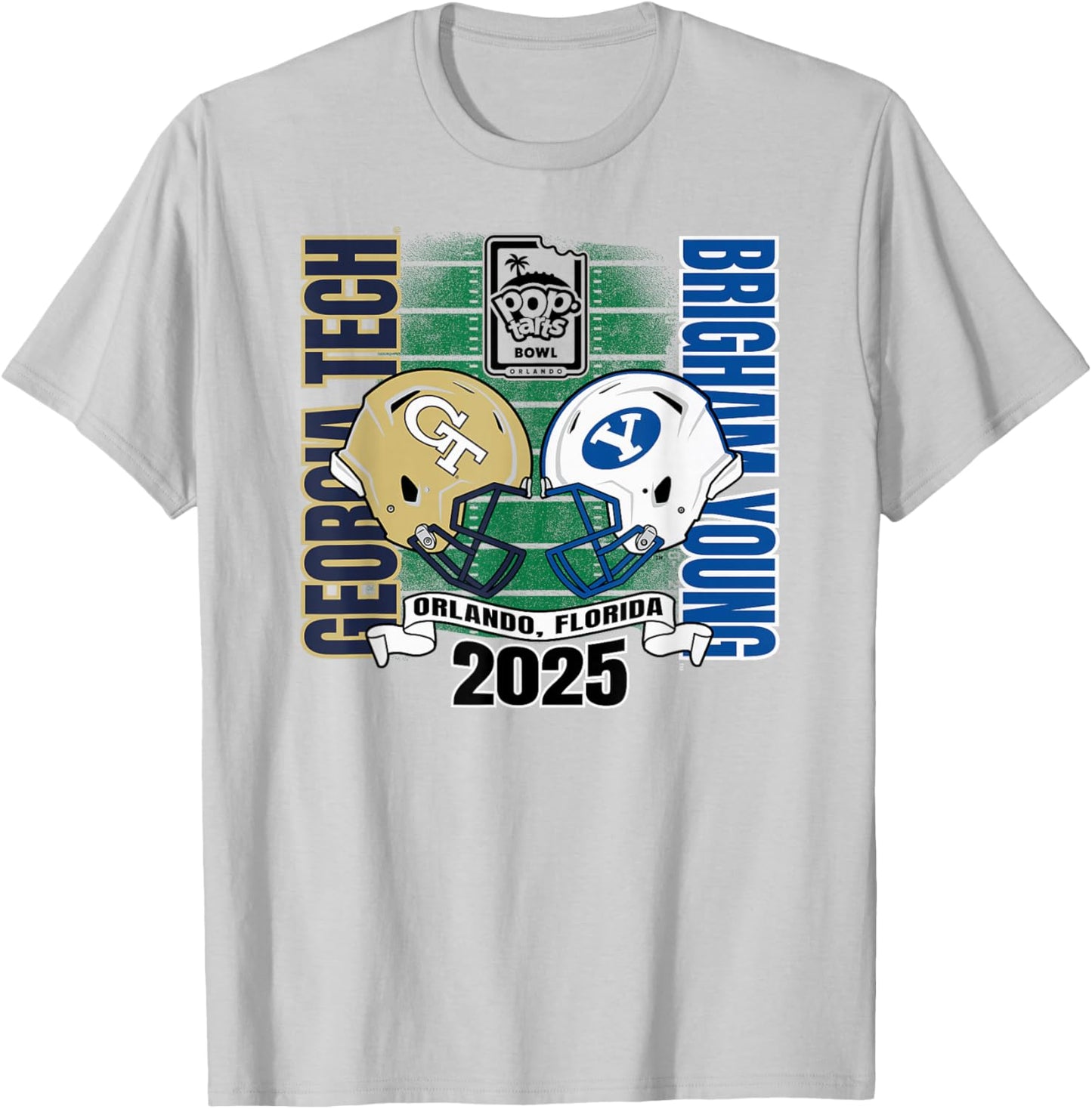 Georgia Tech Yellow Jackets vs BYU Cougars Pop-Tarts Bowl 25 T-Shirt - T-Shirt | Ash