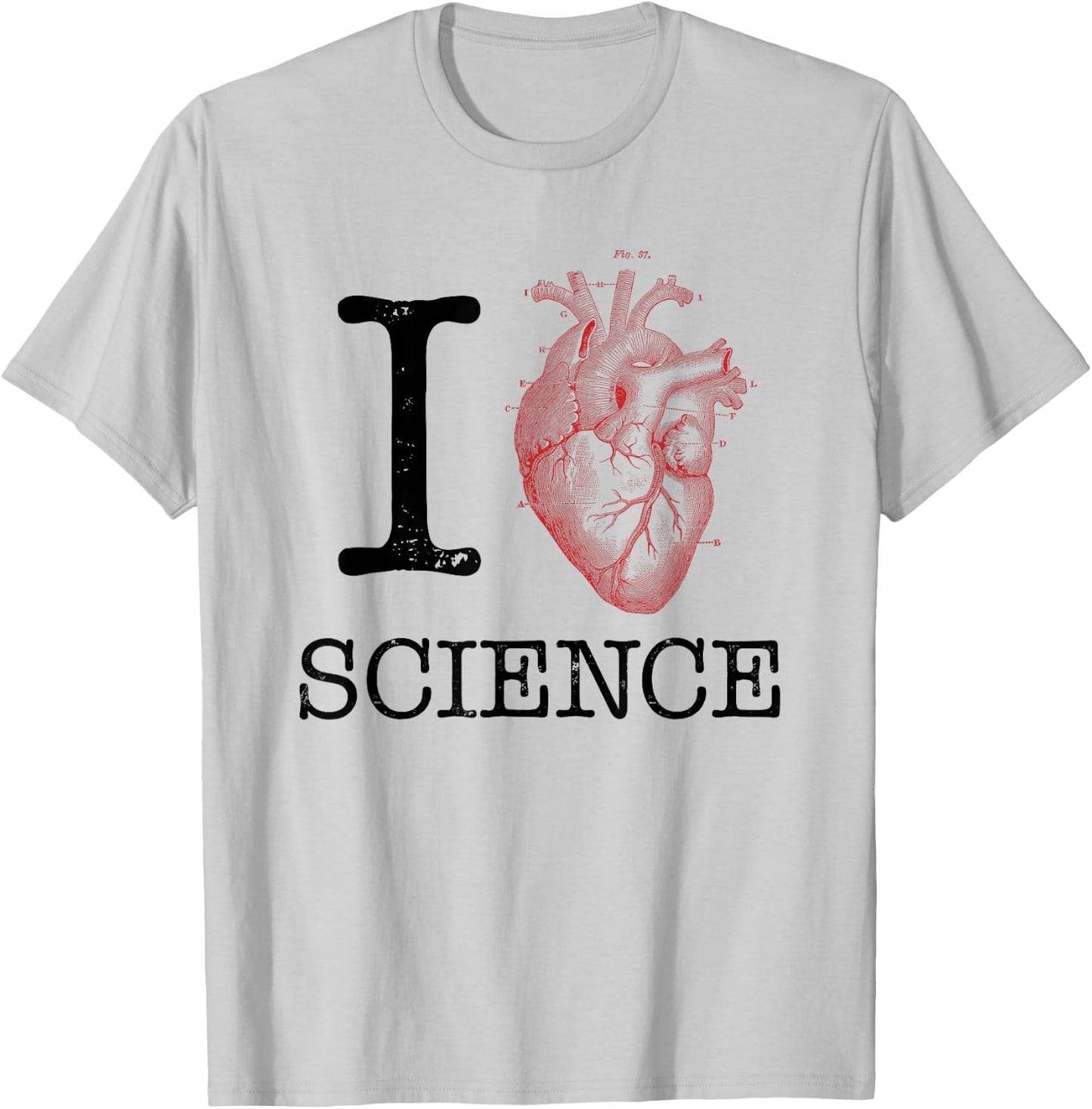 I Love Heart Science T Shirt - Biology Teacher Women Kids T-Shirt - T-Shirt | Ash