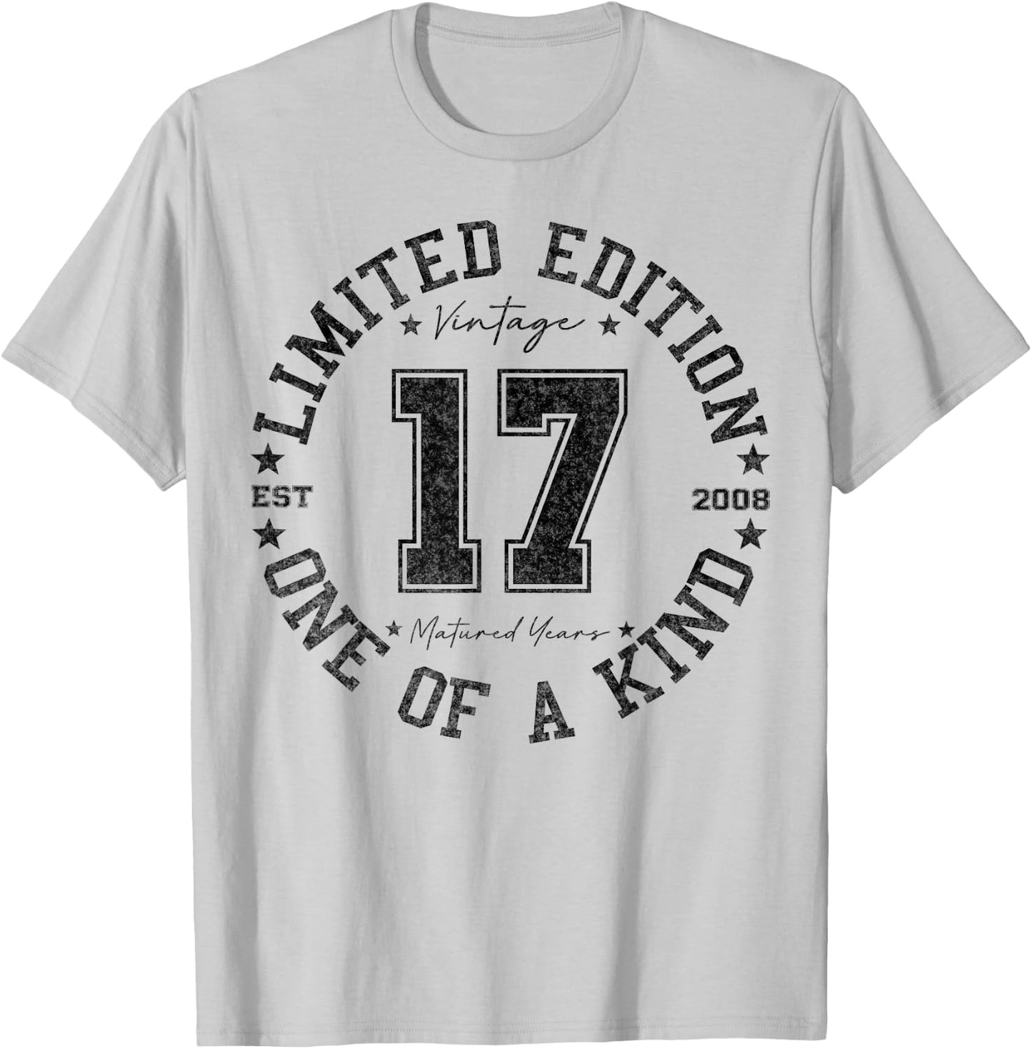 17 Year Old Gifts Vintage 2008 Limited Edition 17th Birthday T-Shirt - T-Shirt | Ash