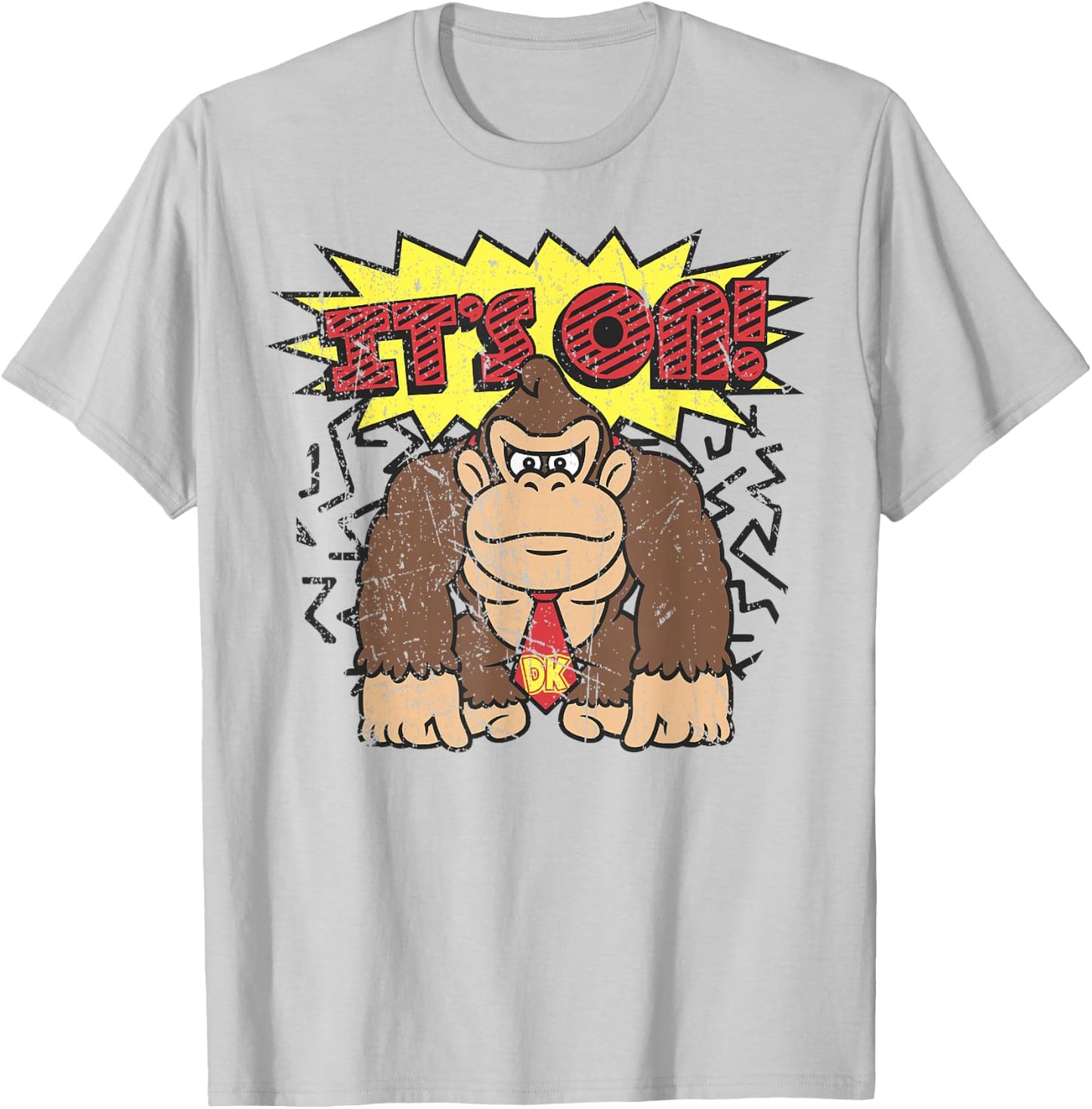 Donkey Kong It's On! Vintage Distressed Graphic T-Shirt - T-Shirt | Ash
